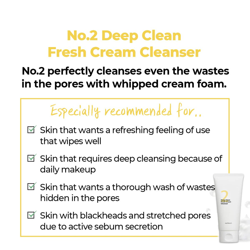 Numbuzin - No. 2 Deep Clean Fresh Cream Cleanser