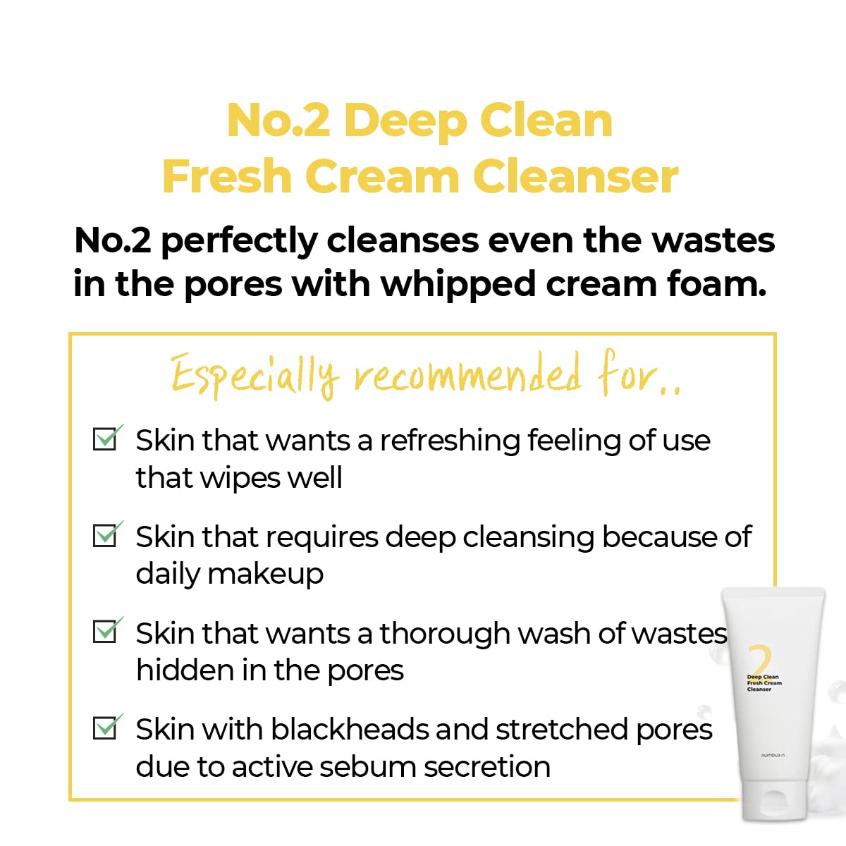 Numbuzin - No. 2 Deep Clean Fresh Cream Cleanser