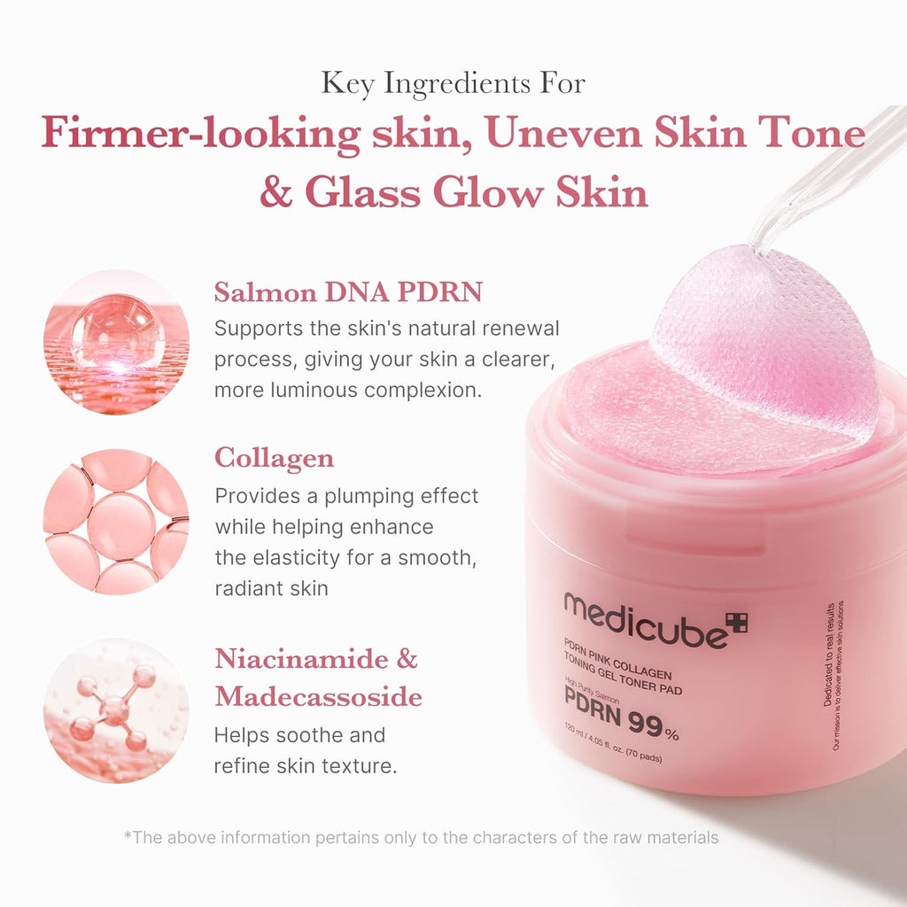medicube - PDRN Pink Collagen Toning Gel Toner Pad