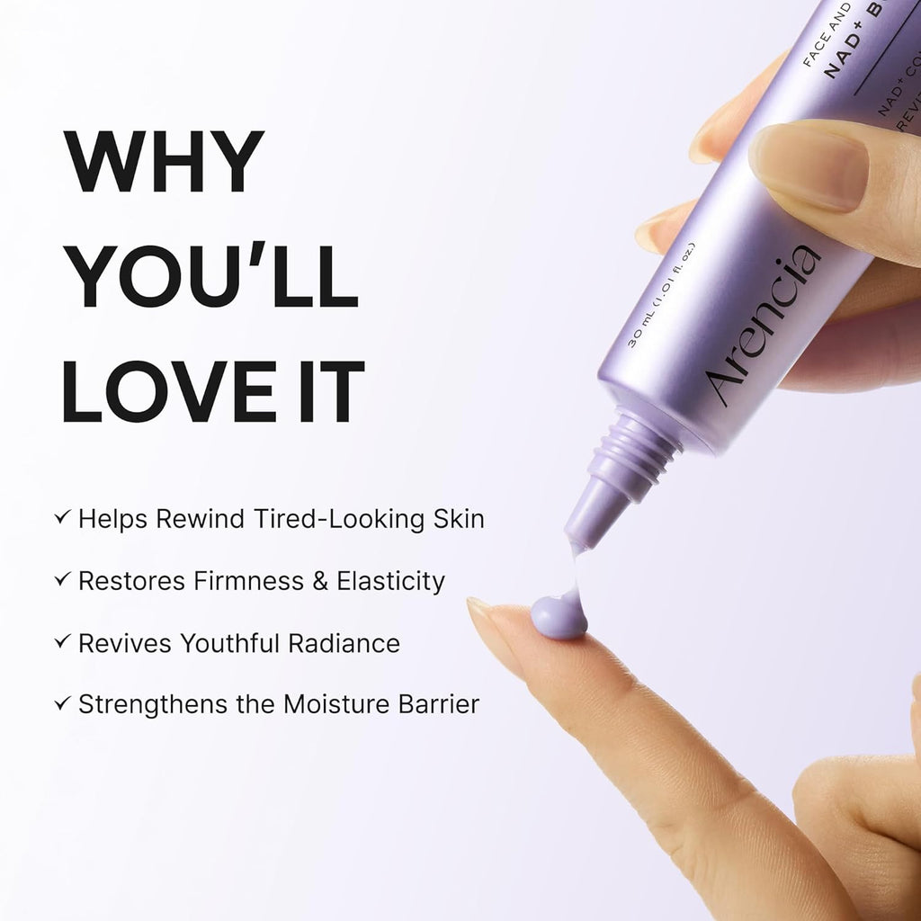 Arencia - NAD+ Time-Rewind Booster Shot, Firming & Revitalizing Serum with 5% NAD+ Complex, Peptides & Resveratrol