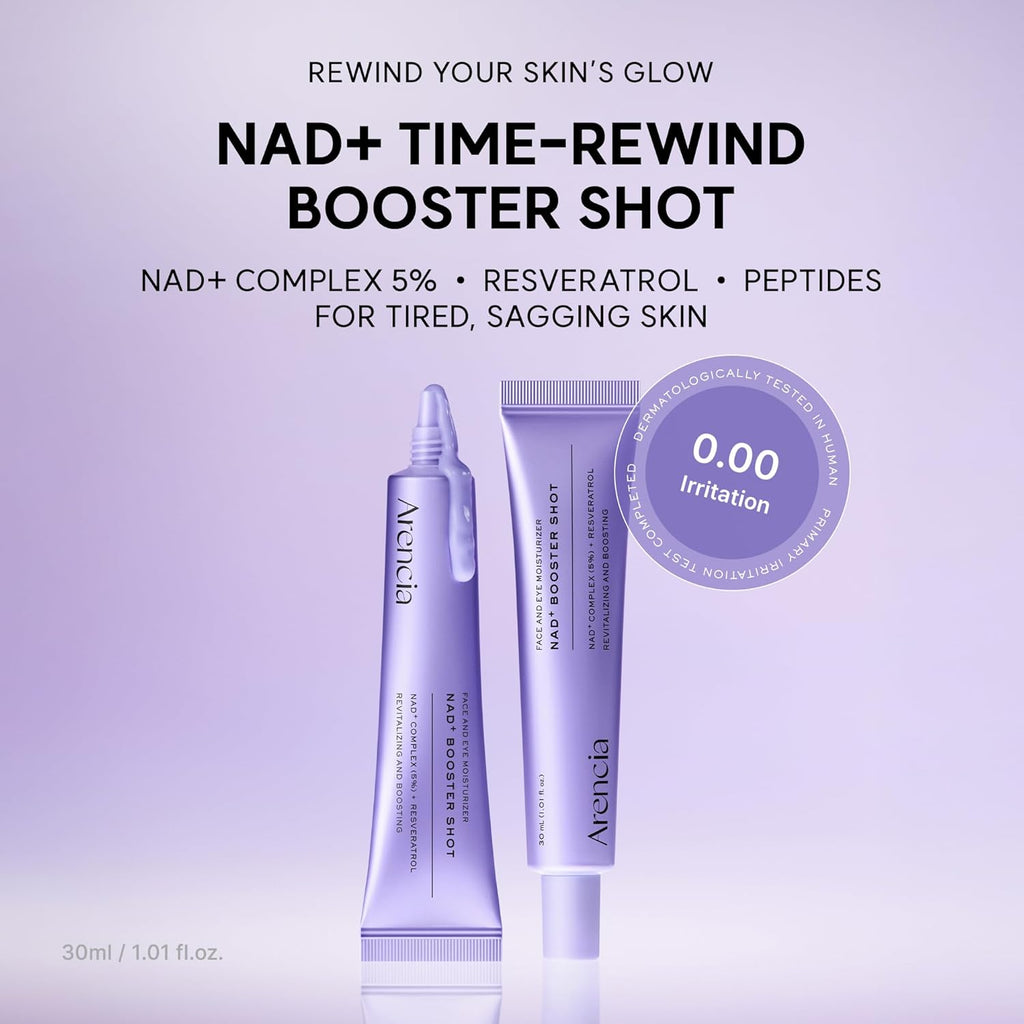 Arencia - NAD+ Time-Rewind Booster Shot, Firming & Revitalizing Serum with 5% NAD+ Complex, Peptides & Resveratrol
