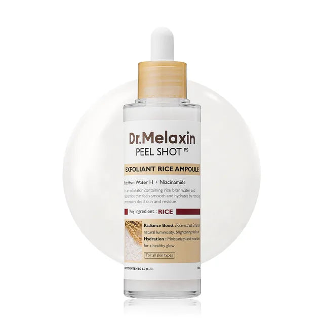 Dr. Melaxin Peel Shot Exfoliant White Rice Ampoule | Brightening & Hydrating Rice-Based Exfoliator (80ml)