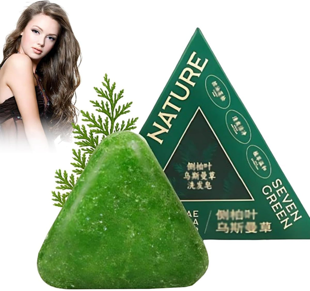 Nature Seven Green Soap Shampoo, Nature Triangle Shampoo Soap Bar