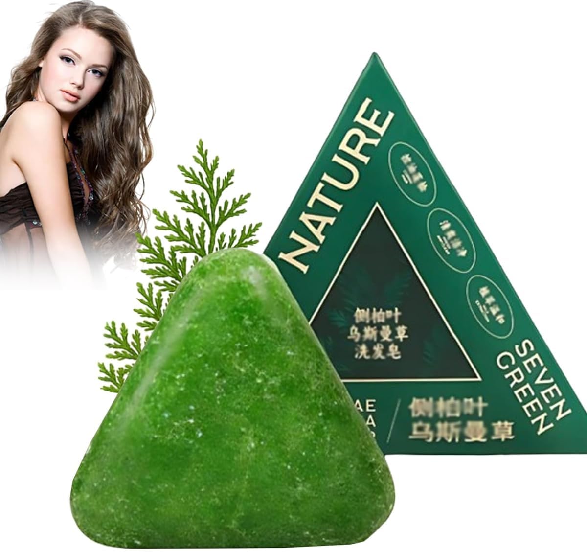 Nature Seven Green Soap Shampoo, Nature Triangle Shampoo Soap Bar