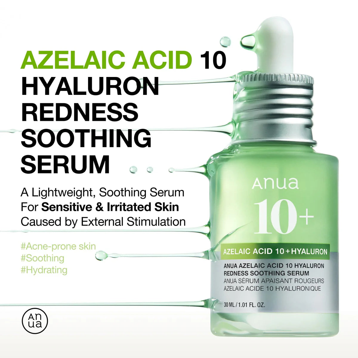 Anua - Azelaic Acid 10 Hyaluron Redness Smoothing Serum 30ml